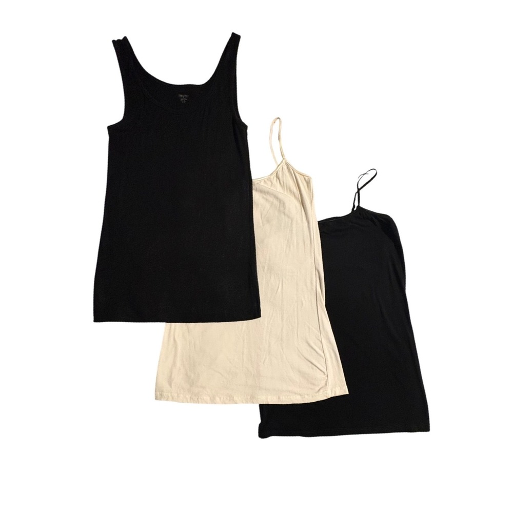 Lot of 3 Womens Tank Tops Camisoles Mossimo Bozzolo rue21 Black Cream Large